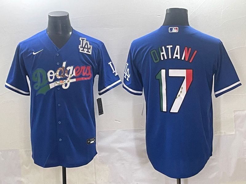 Men 2025 Los Angeles Dodgers #17 Ohtani Blue Nike MLB Jersey style 71512->pittsburgh pirates->MLB Jersey